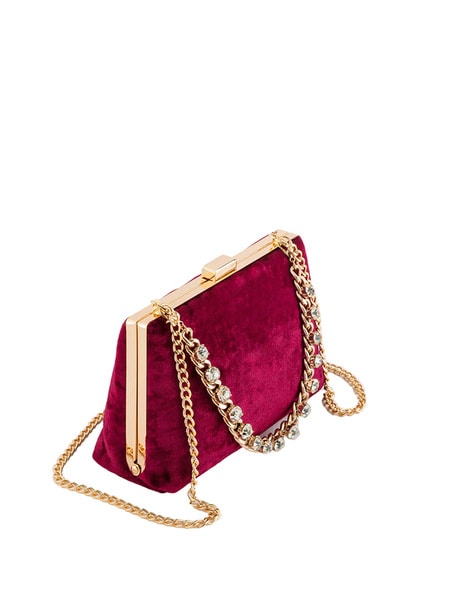 Quilted Maroon Velvet Bag – Spirit Pakistan