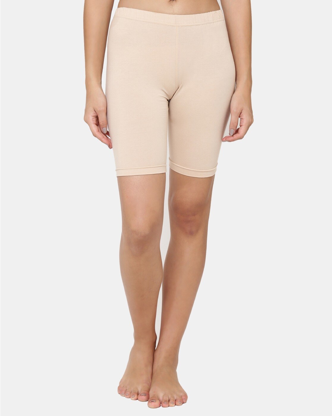 1529 High Coverage Super Combed Cotton Elastane Stretch Mid-Waist Shorts  with Concealed Waistband