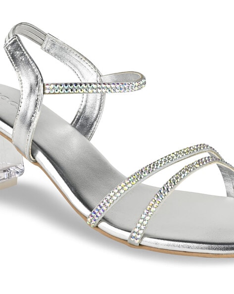 Buy online Silver Synthetic Sandals from heels for Women by Foot Candy for  ₹3499 at 0% off | 2024 Limeroad.com