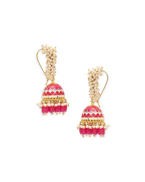 Buy Chic street Beautiful & Attractive Jhumka Earrings Brass Jhumki Earring  Color Light Pink at Amazon.in