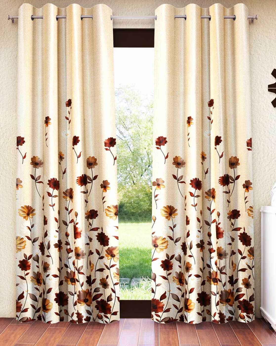 Buy Brown & Beige Curtains & Accessories for Home & Kitchen by