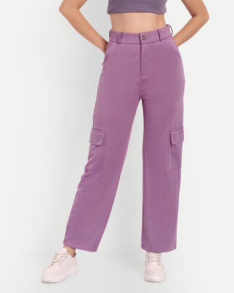 Buy The Clothing Factory 90s Baggy Denim Unisex Cargo Jeans Purple online