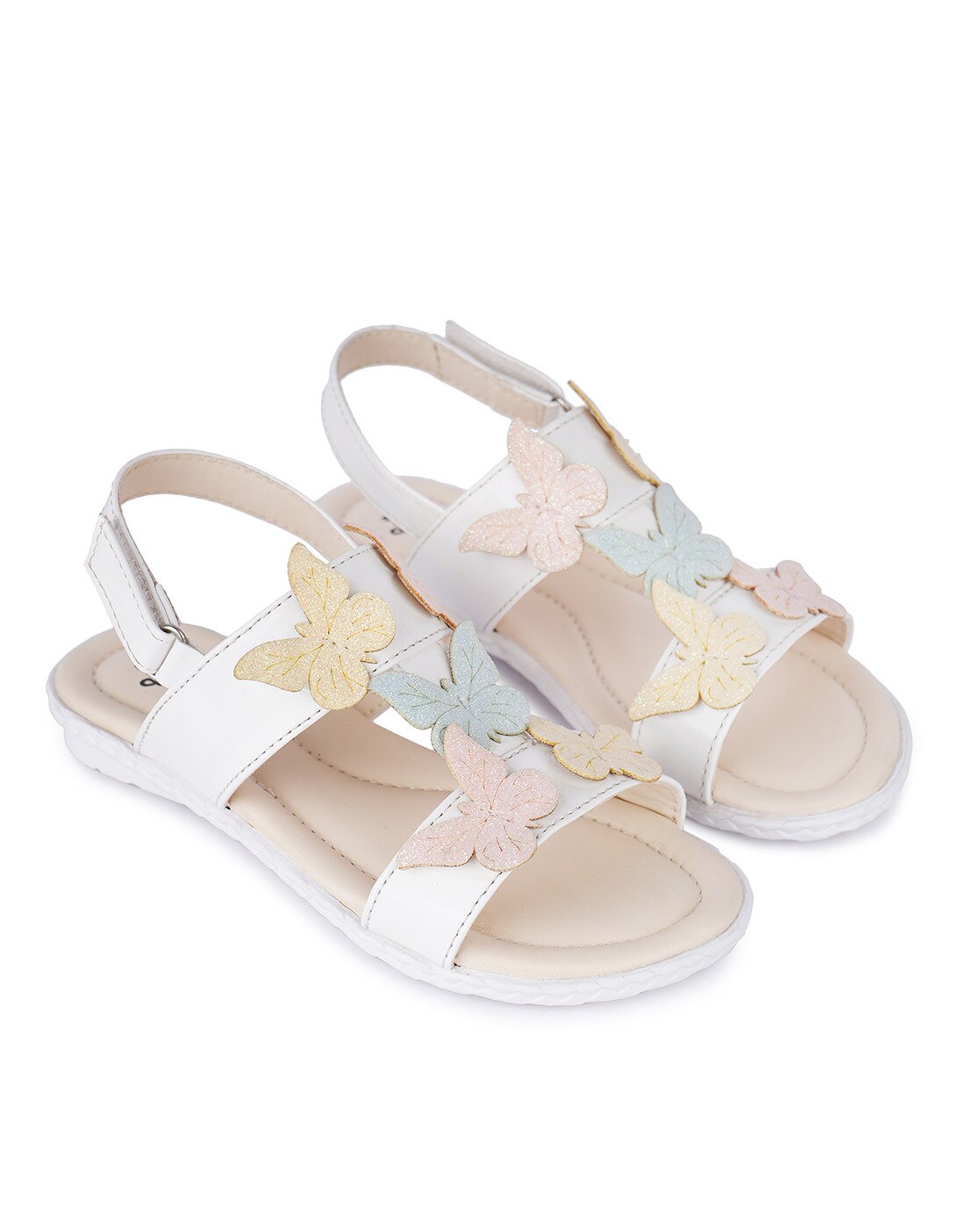 Girls White Cross Over Sandals (Younger 10-Older 5) - Matalan