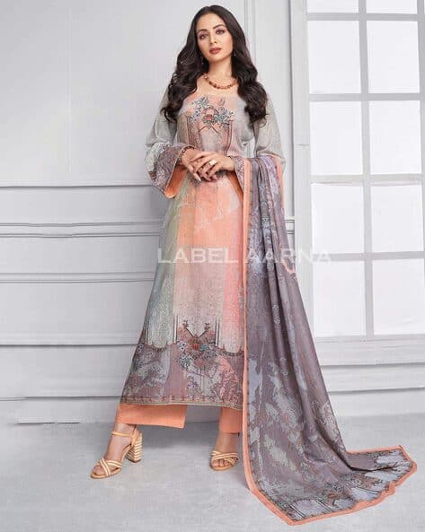 Buy Orange Dress Material for Women by Label Aarna Online