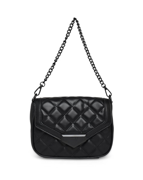 Black Mini Swing Quilted Chain-Handle Bag - CHARLES & KEITH US