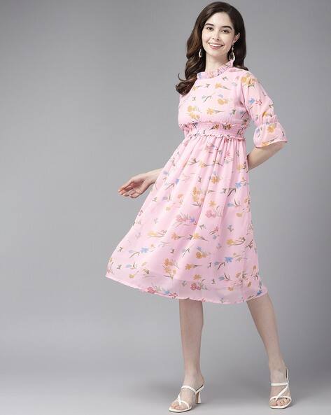 sachin and babi light blue dress Pink Chiffon Bridesmaid Dresses