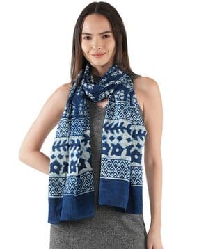 style 98 Floral Print Stole with Contrast Border-picture-30