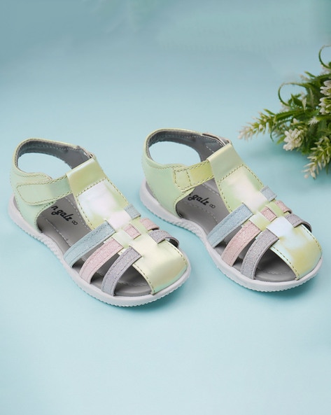 Girls Flat Sandals with Velcro Closure