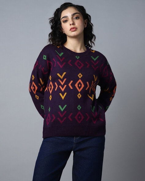 Patterned sweaters clearance womens