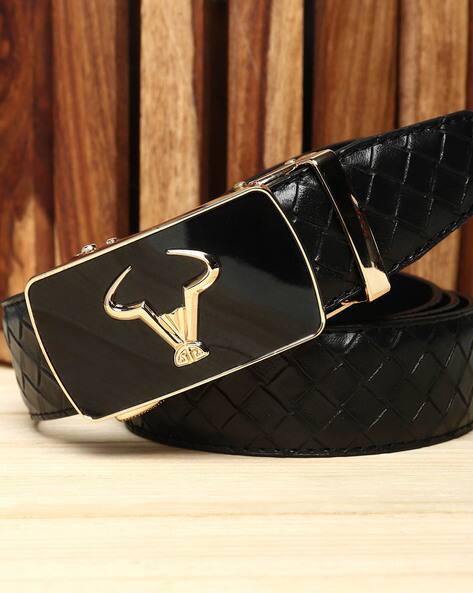【Knuth Marf】leather logo belt Buy Black (MF5352-67) Belts for Men by MENFOX Online | Ajio.com