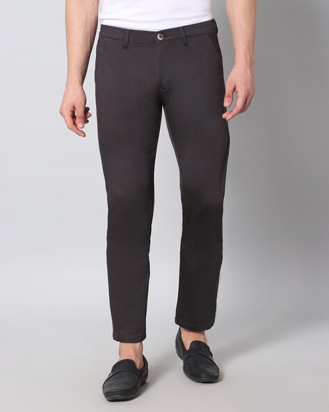 Men's Formal 4 way Stretch Trousers in Charcoal Grey Slim Fit