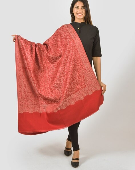 Women Floral Woven Shawl Price in India