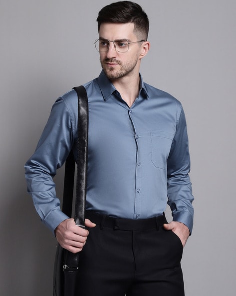 Trendy Grey Shirt and Black Pants For Men-mncb.edu.vn