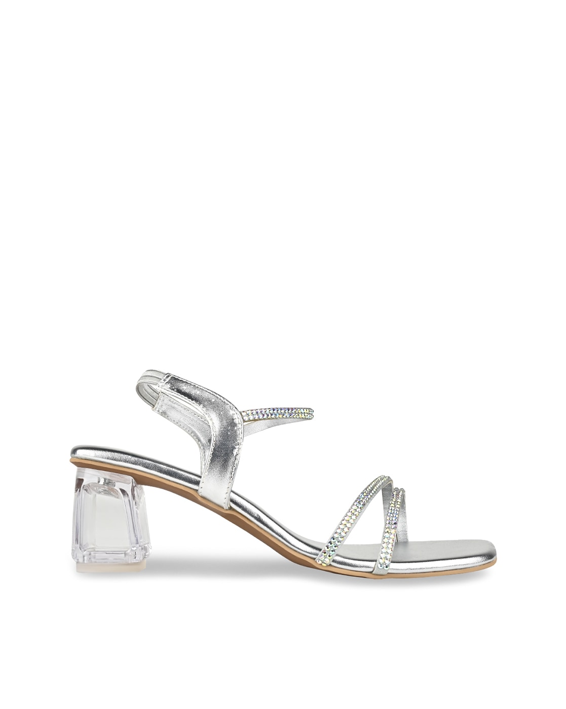 Silver Hale Block Heel Sandal | WHISTLES |