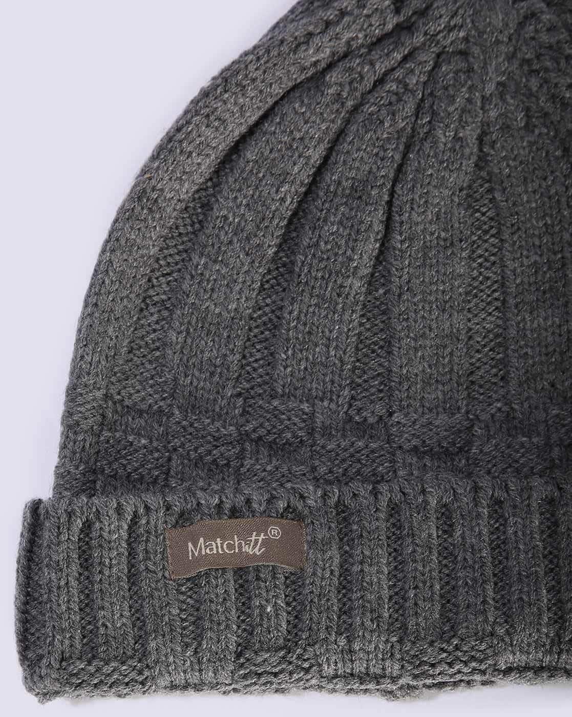 Buy MATCHITT Men Cable-Knit Beanie Cap Online | Ajio.com
