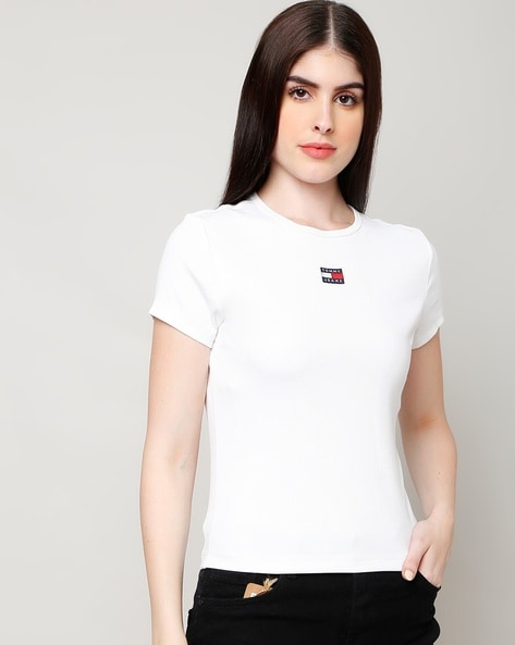 Tommy hilfiger white on sale women's t shirt