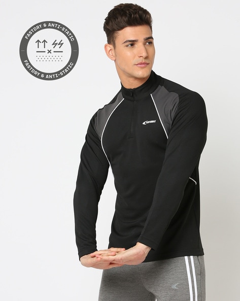 Zip-Front Regular Fit Troyer T-Shirt