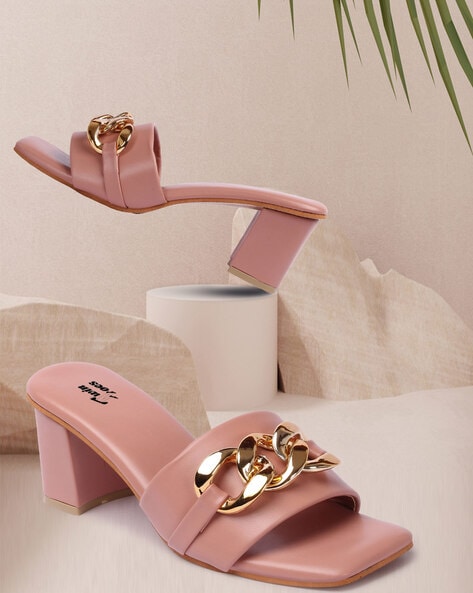 Buy Pink Heeled Sandals for Women by TWIN TOES Online Ajio