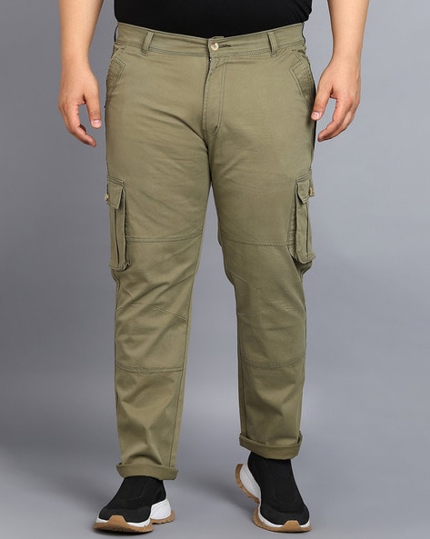 Mens Slim Fit 6 Pocket Cargo Trousers