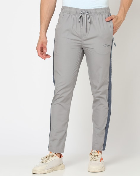 Buy Plein Sport men sportswear fit printed side pocket long sweatpants grey  melange Online | Brands For Less