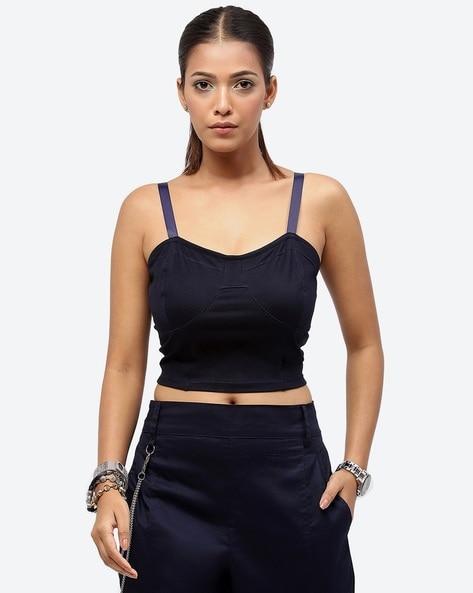 Buy BOW IT OUT BLUE CORSET TOP for Women Online in India