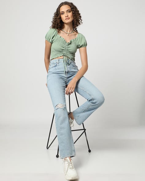 SAM Smocked Cropped Top