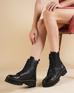 Ankle-Length Lace-Up Boots