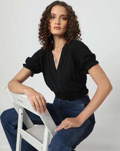 SAM V-Neck Fitted Crop Top