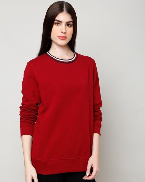 Price History of TOMMY HILFIGER Women GLB Regular Fit Crew Neck Sweatshirt from Ajio 2191 2774447