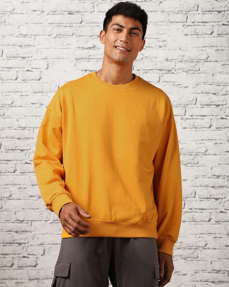 Buy Mustard Yellow Sweatshirt & Hoodies for Men by Nobero Online