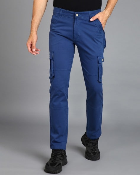 Buy Blue Trousers & Pants for Men by IVOC Online | Ajio.com