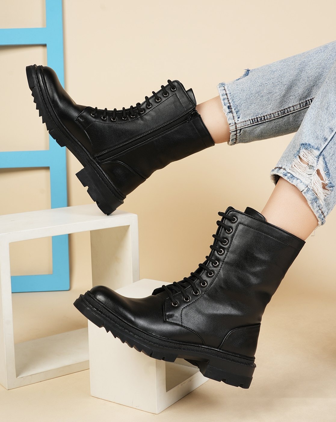 Lace up front on sale boots