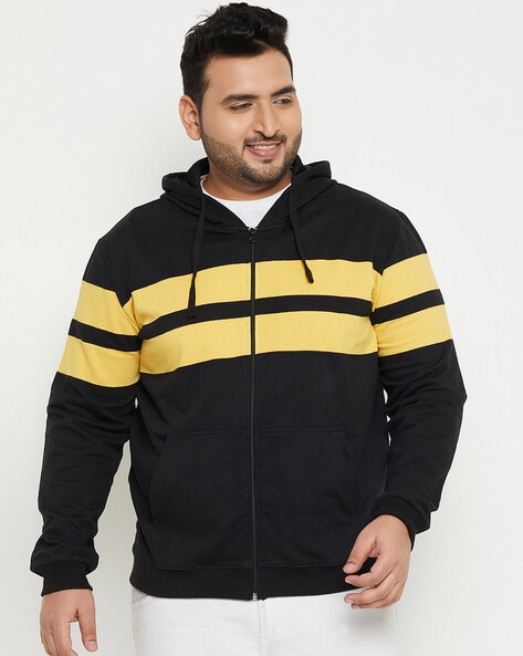 Striped zip up clearance hoodie