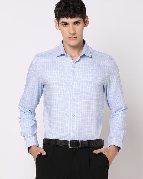 John Players Checked Slim Fit Shirt