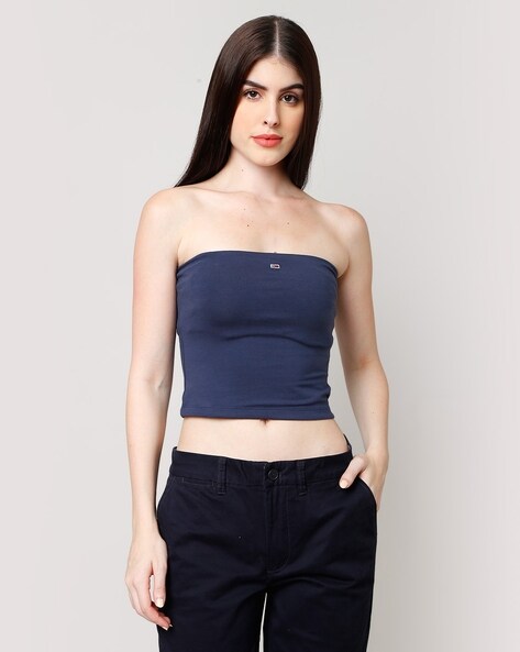 Tommy Hilfiger, Tops, Tommy Hilfiger Flag Logo Bandeau Crop Top