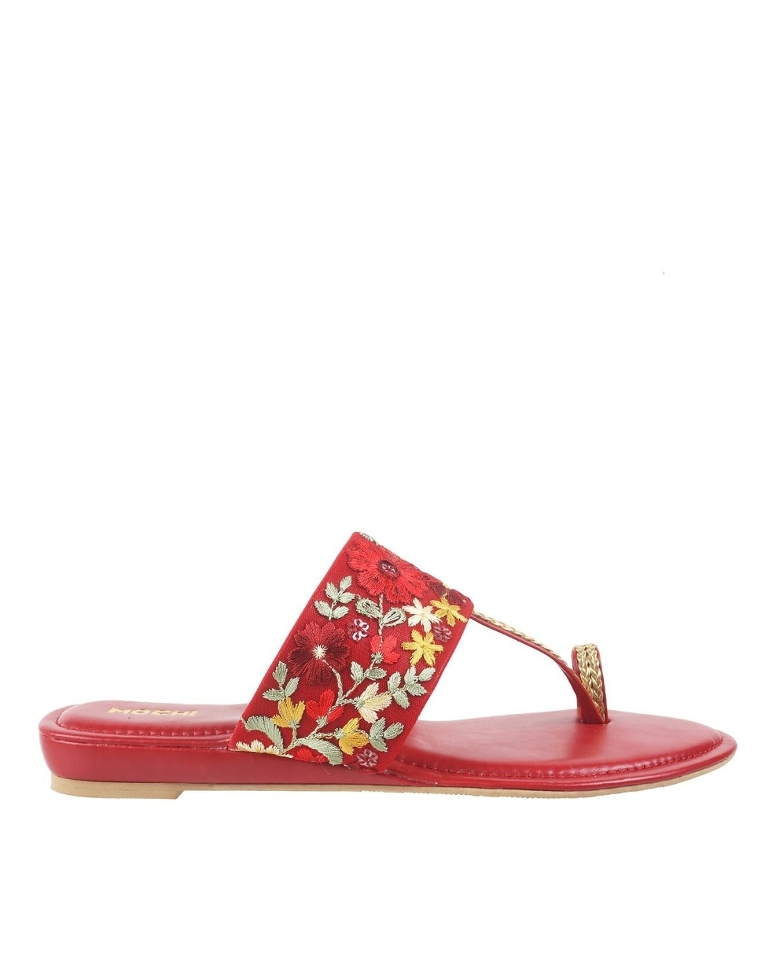 Buy Gold Flat Sandals for Women by Mochi Online | Ajio.com