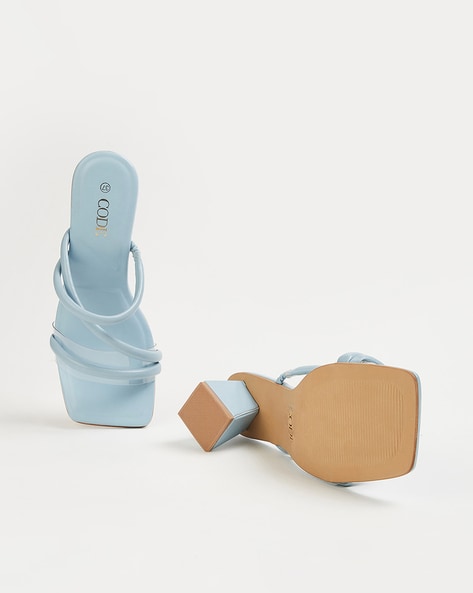 Fashionable Mule Sandals For Women, Denim Chunky Heeled Sandals | SHEIN