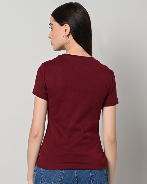 Tommy Hilfiger shirt for women in Maroon, Size:Large price in UAE