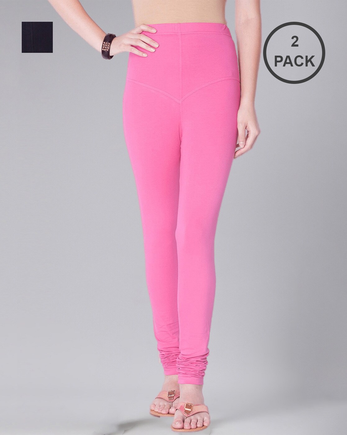 Buy Black & Pink Leggings for Women by Dollar Online