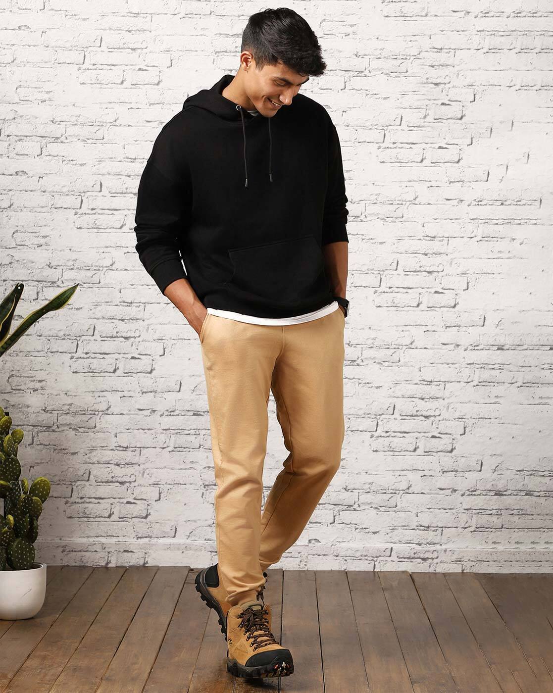 Buy Nobero Men Oversized Kangaroo Pocket Hoodie Online | Ajio.com
