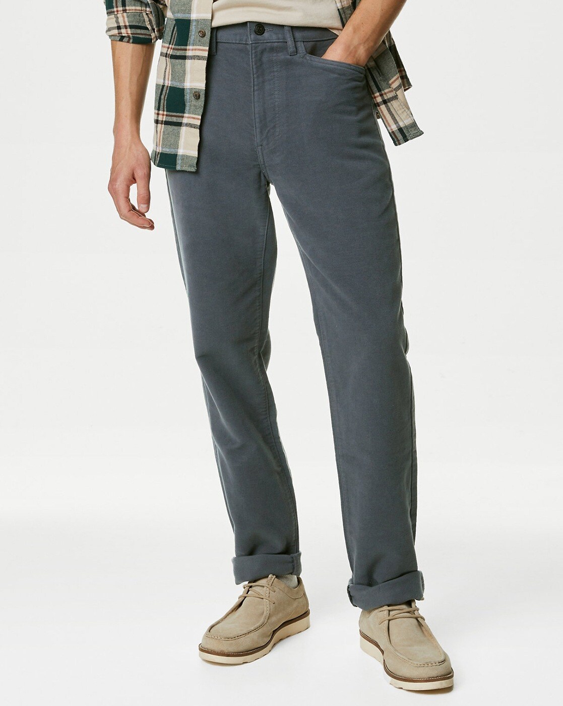 Buy Reiss Airforce Blue Spark Slim Fit Moleskin Trousers from Next Austria