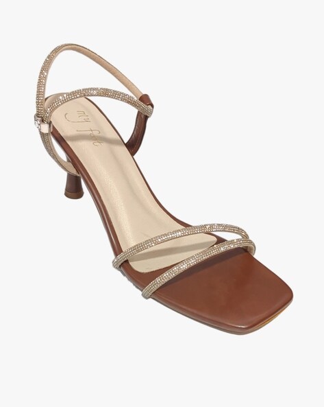 Tan kitten 2025 heel sandals