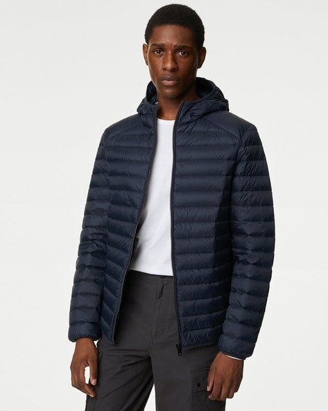 Zip Front Hooded Puffer Jacket