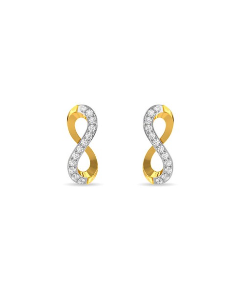 14k White Gold & Pavé Diamond Mini Infinity Post Earrings – Dandelion  Jewelry