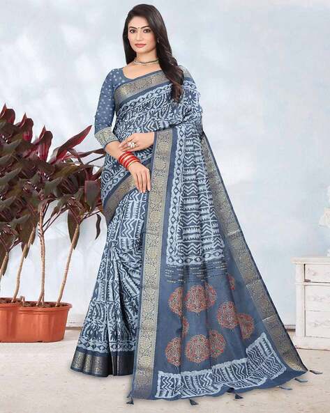 Soft silk sage green printed saree - G3-WSA55200 | G3fashion.com