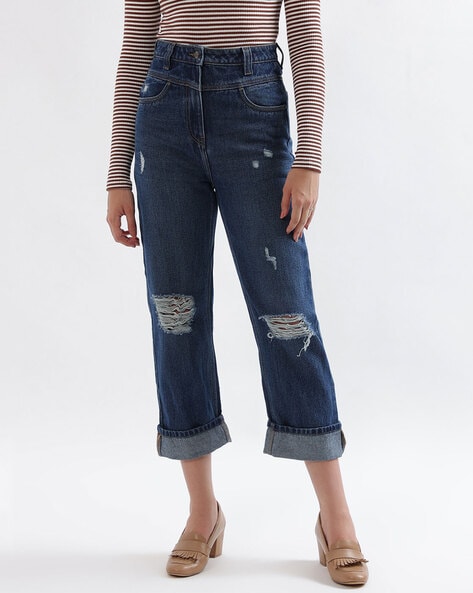 Elle Mid-Rise Straight Fit Jeans