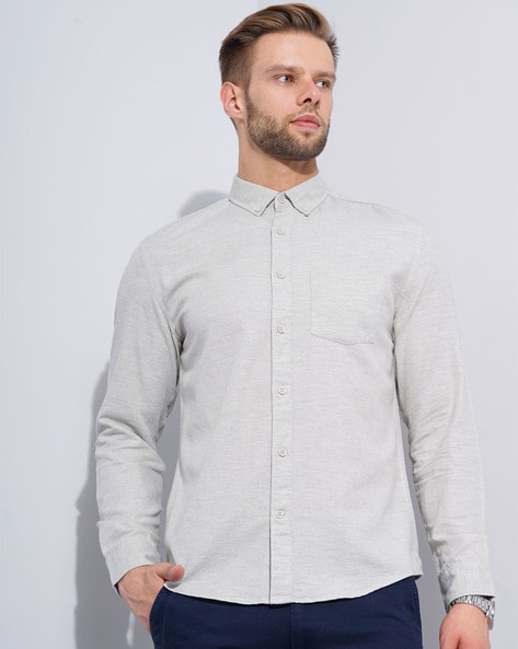 Celio Full-Sleeves Shirt with Curved Hem