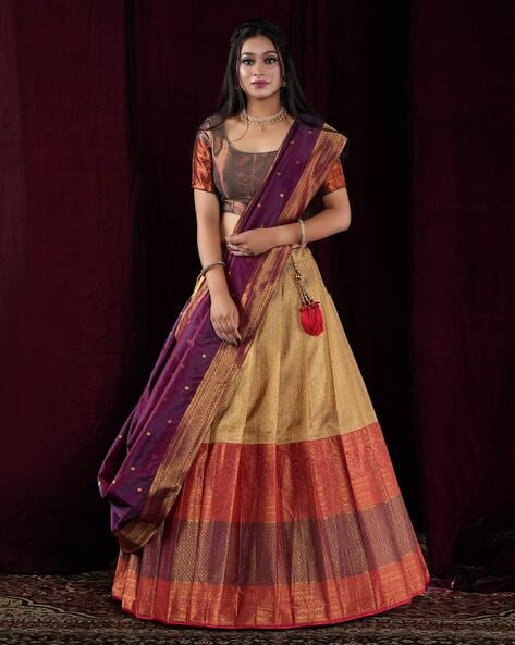 Chaniya choli clearance style saree draping