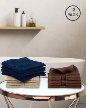 Set of 12 Cotton Face Towels