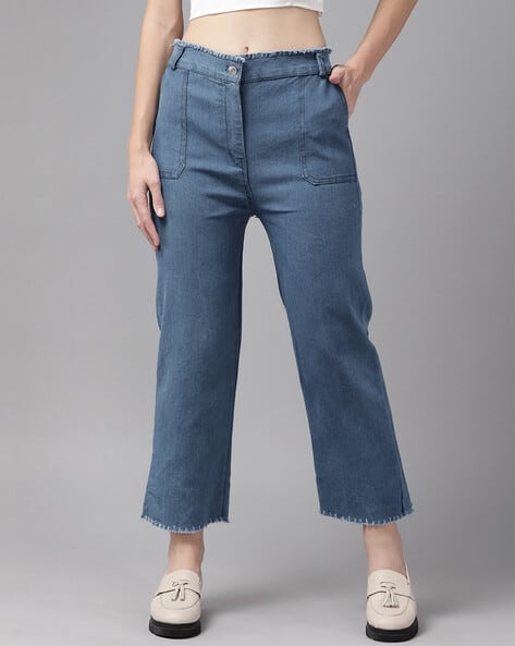 MUHURATAM Lightly Washed Straight Jeans